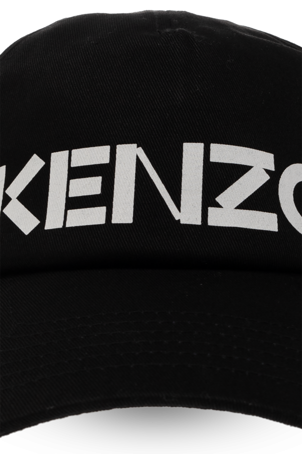 【送料&関税込】Kenzo Black Cotton Baseball Cap Logo-Cap-in-Black-Red-